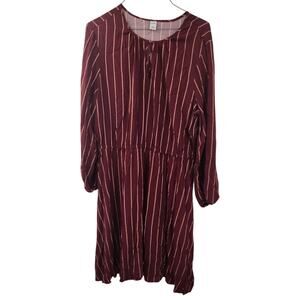 Old Navy Red Striped Long Sleeve Dress - Women's Large